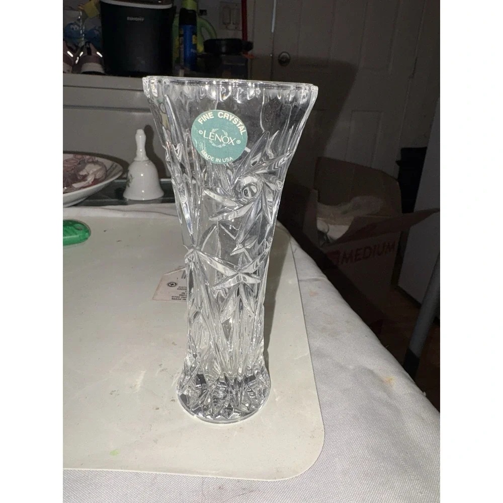 Lenox Clear Cut Crystal Decorative Bud Vase Made in USA